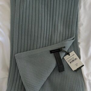 All Saints Dusted Blue Ribbed Knit Scarf